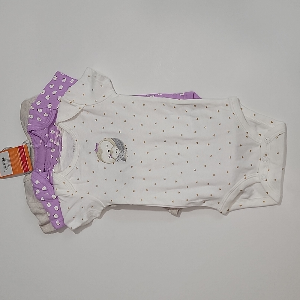 Carter's Just One You Purple Owls Set of 3 Body Suits